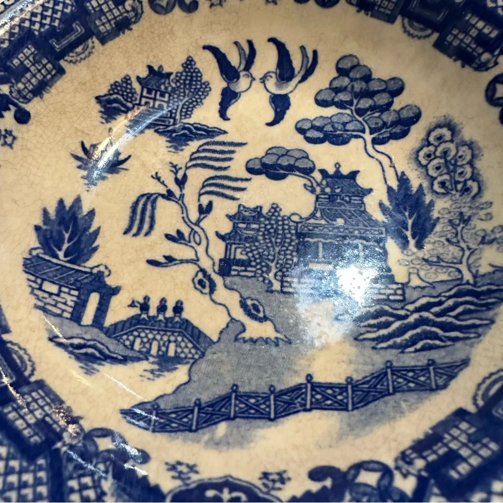 Four Blue Willow Vintage Fruit Bowls Made In Japan